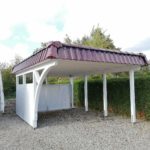 Carport Gerätekammer Wände Dachrinne Dachziegel Dachpfannen